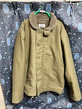 WAIPER N-1 Deck Jacket Fleece Lined Warm Cold Weather Vintage Used