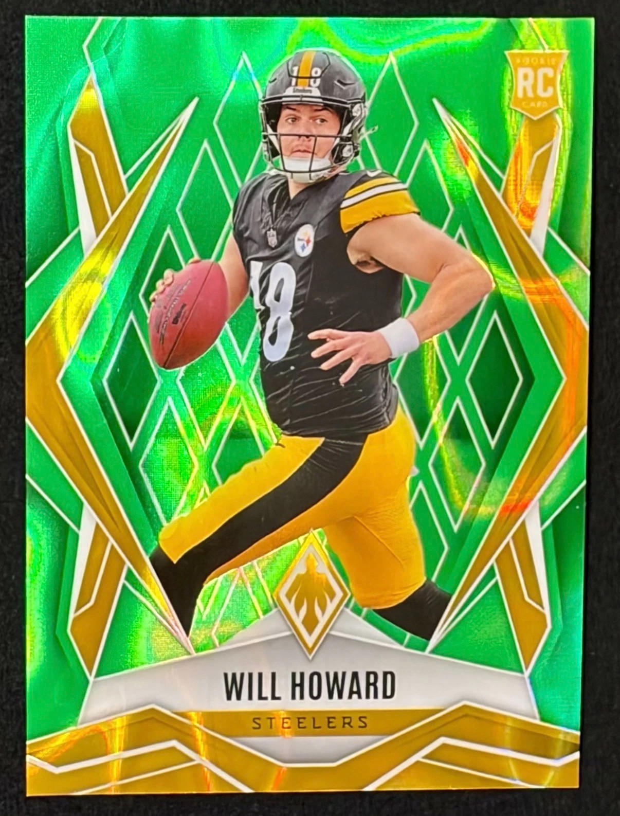 Will Howard Rookie Card /225 - 2025 Phoenix #165 Lime Green Lava - Steelers Card