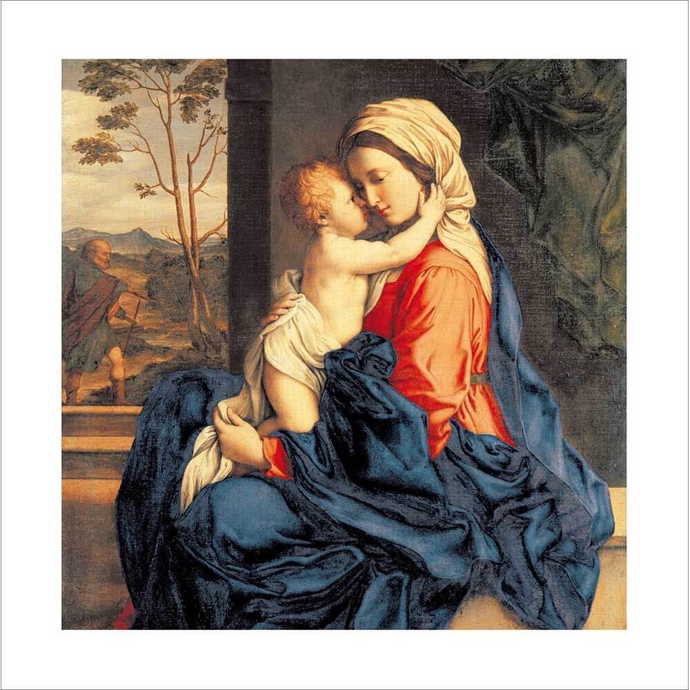 Traditional Christmas Card Madonna and Child Jesus - Luxury Religious Xmas Card