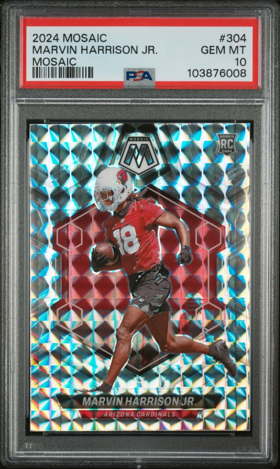 2024 Panini Mosaic - Rookies Marvin Harrison Jr. #304 Mosaic Prizm (RC) PSA 10
