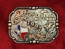Rodeo  1997  Bull Riding X-TREME Champion Trophy Buckle  Texas Legends  Rare  W47