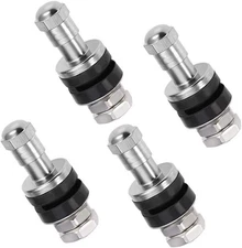 Pack of 4 Metal/Chrome Tire Valve Stems High Pressure Bolt in Stem... 