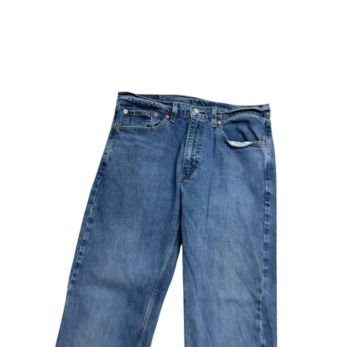 Levis 505 Jeans W32 L29 Mens Mid Blue Regular Straight Fit Stretch Denim (E) - Picture 2 of 6