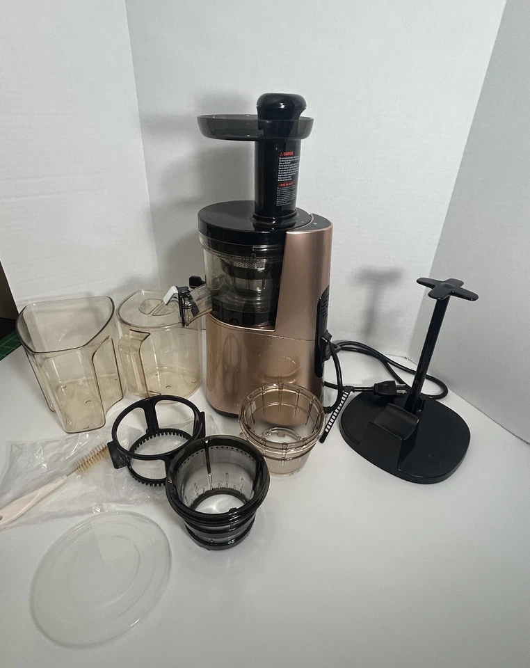 Медленная соковыжималка HTF Hurom H-AA — РОЗОВОЕ ЗОЛОТО — модель No H-AA-LBB17 HAALBB17 ПРОТЕСТИРОВАНА - Изображение 3 из 4