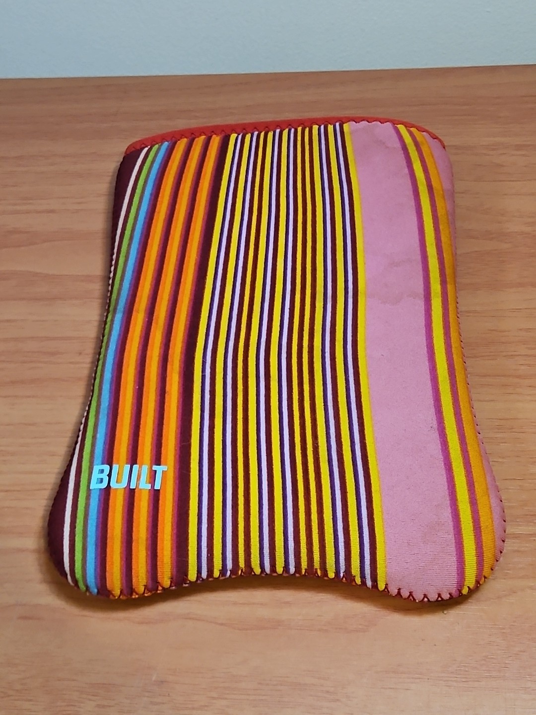BUILT + Netbook Sleeve 9-10&rdquo; Colorful Multicolor Stripes  Neoprene Fabric 