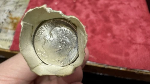 1964 Silver Roosevelt Dimes Uncirculated Roll Kurk Products Co Clifton NJ