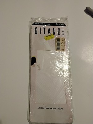 GITANO KNEE HIGHS NYLONS COLOR PINK FISHNET #617 ONE SIZE NOS VINTAGE 1989