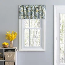 Hydrangea 12 In. L Cotton Tailored Valance in Blue