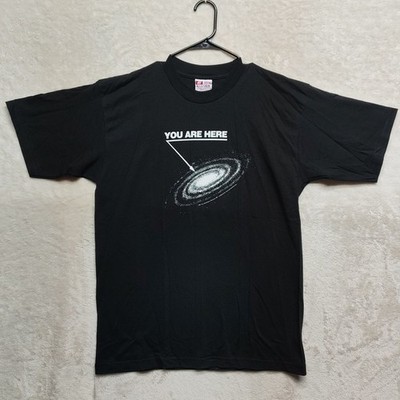 VTG 80s Harrell Graham You Are Here Galaxy T-Shirt Large Bayside USA Space NWOT