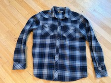 CARHARTT Men Flannel Wetsern Hemd L Grau Kariert wie Iron Heart TOP!