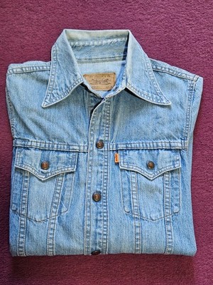 Levis Jeans Hemd Jacke Gr.  S  -  orange Tab - Kupfer Knöpfe