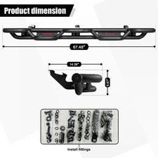 Estribos Laterales Para Silverado Y Sierra 1500 A 3500HD - Doble Cabina 2007-2019, Negro Mate