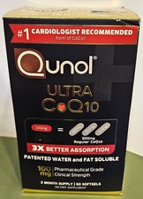 Qunol Ultra CoQ10 100mg Clinical Strength- 2 Month Supply- 60 Softgels 03/26