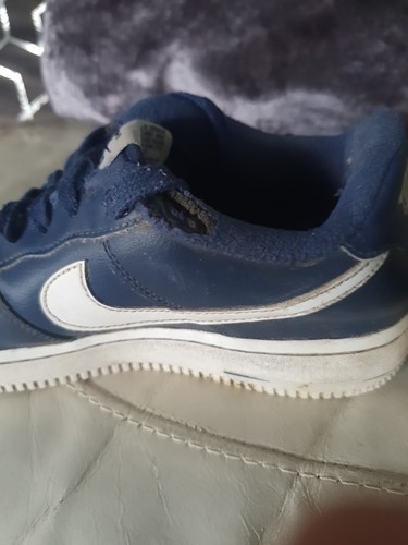 Vintage Nike Air Force 1 Low Top Men's Trainers Navy Leather Size 6 - Picture 7 of 10