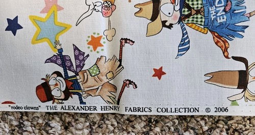 Rodeo Cowboys Alexander Henry Cotton Fabric 3 yards x 43+" Wide Unwashed - Picture 3 of 4