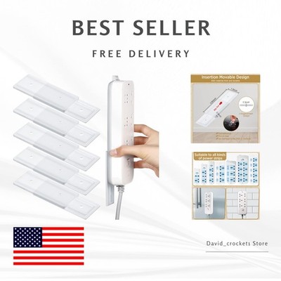 6 Pcs Self-Adhesive Power Strip Holder - Wall Mounted Cable Management System
