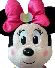 Disney Minnie Mouse Pink Satin Bow Hearts Shirt Blush Plush Stuffed Toy 10"