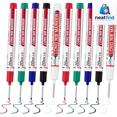 10 PCS Long Head Deep Hole Marker Pens,20mm Long Nib Marker, Longs Nose Marke...