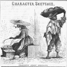 Character Sketches - Charleston Street Merchants - 1871 Historical Print