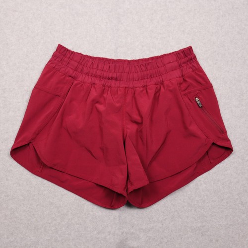 Lululemon Shorts Womens 6 Red Running 4in Lined Zip Pocket Athletic Gym