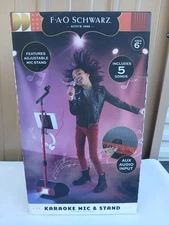 NEW F-A-O Schwarz Become a Karaoke Star Mic & Stand with Tablet Holder
