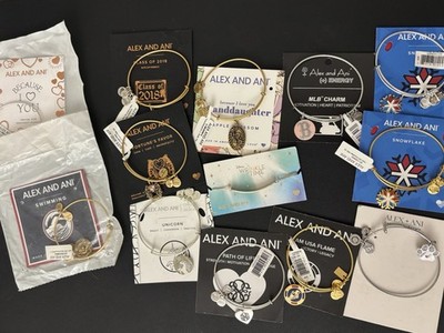 Alex and Ani 13pc  NWT Mixed Lot Gold & Silver Tones Charm Bracelets