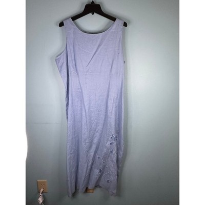 LINO USA Light blue/sky 100% linen sleeveless sheath maxi dress Size 2X