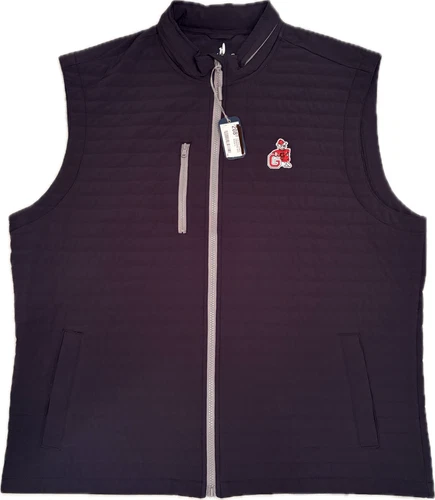 Georgia Bulldogs Vintage Logo Johnnie-O Crosswind Black Quilted Vest Retail $208 - product listing photo
