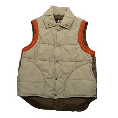 Vintage Golden Fleece Vest Mens Medium Beige Quilted Puffer Hunting Outdoor USA