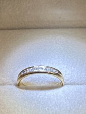 14k Yellow Gold Channel Natural Diamond Wedding Anniversary Band Ring .25ct Sz 5