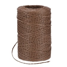 131 Yards 1.5mm Raffia Yarn Paper Ribbon Round String for DIY Dark Brown 