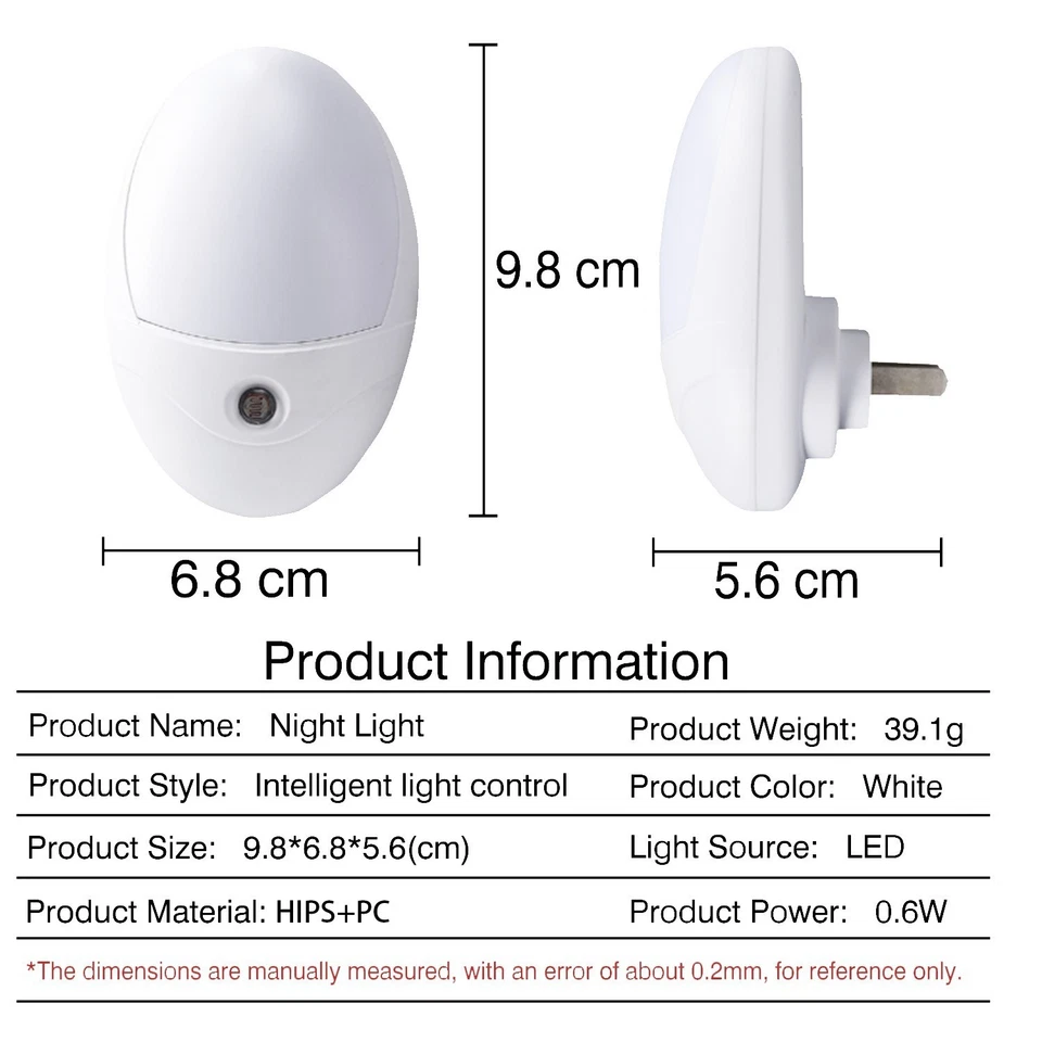 2 шт подключаемых светодиодных ночных светильников лампа от заката до рассвета датчик прихожая кухня ванная комната - Изображение 4 из 4