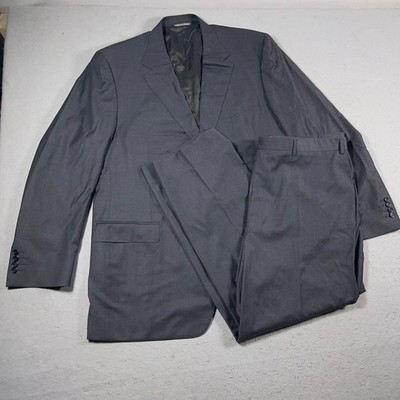 Canali Suit Men 42L Two Piece Gray 2 Button Blazer & Pants Set Pants 40x30