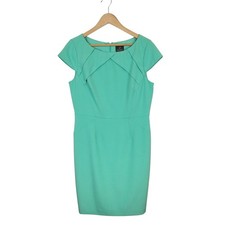 Adrianna Papell Women's Cap Sleeve Sheath Dress Aqua Teal Green Size 14