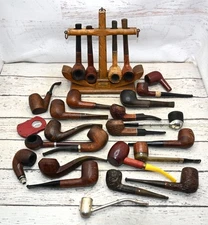 HMS Victory Pipe Stand Lot of 25 Estate Tobacco Smoking Collection Briar Wood