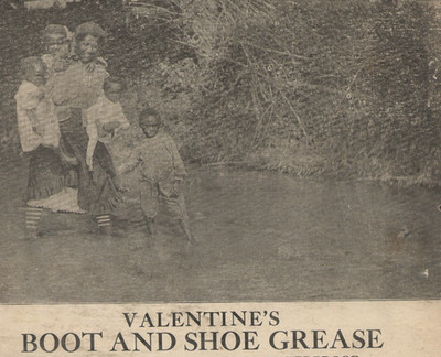 CIRCLEVILLE OH Valentine s Boot & Shoe Grease Black Americana Trade Sign c. 1900