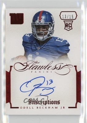 2014 Flawless Rookie Inscriptions Ruby 13/15 Odell Beckham Jr #6 Auto RC 1t1d