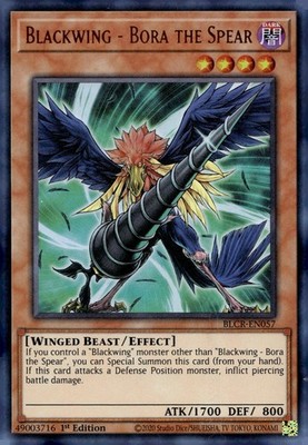 Yu-Gi-Oh! Blackwing - Bora the Spear 1st Ed. BLCR-EN057 Ultra Rare NM/LP x1