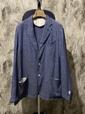 Corneliani ID Blazer Jacket Blue Mens Size 54 6 R