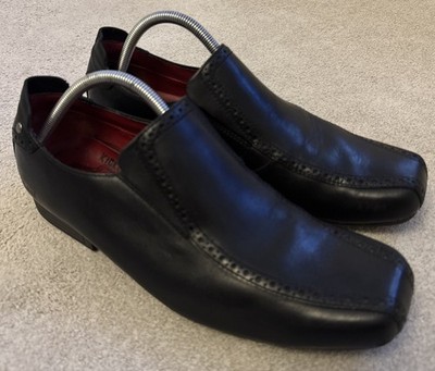 Kickers Loafer Slipper Schuhe schwarz Leder UK Größe 7,5