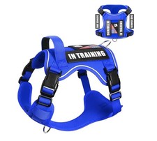 Blue Reflective Service Dog In Training Harness With Removable Patches   New  
