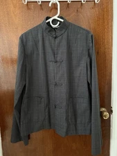 Comme Des Garcons Black China Shirt Jacket Check Gray Large
