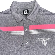 Footjoy Polo Shirt Mens L Striped Golf Short Sleeve Performance PGA Tour Preppy