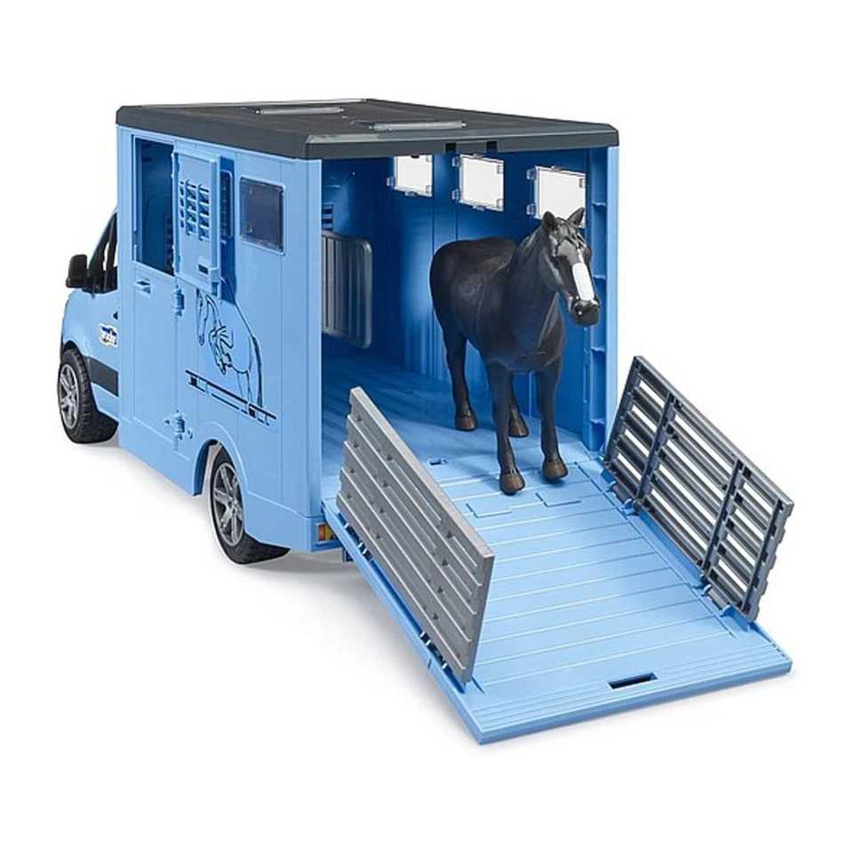 Bruder 02674 - Mercedes Benz Sprinter Trasporto Cavalli con Cortile, Fattoria - Immagine 4 di 4