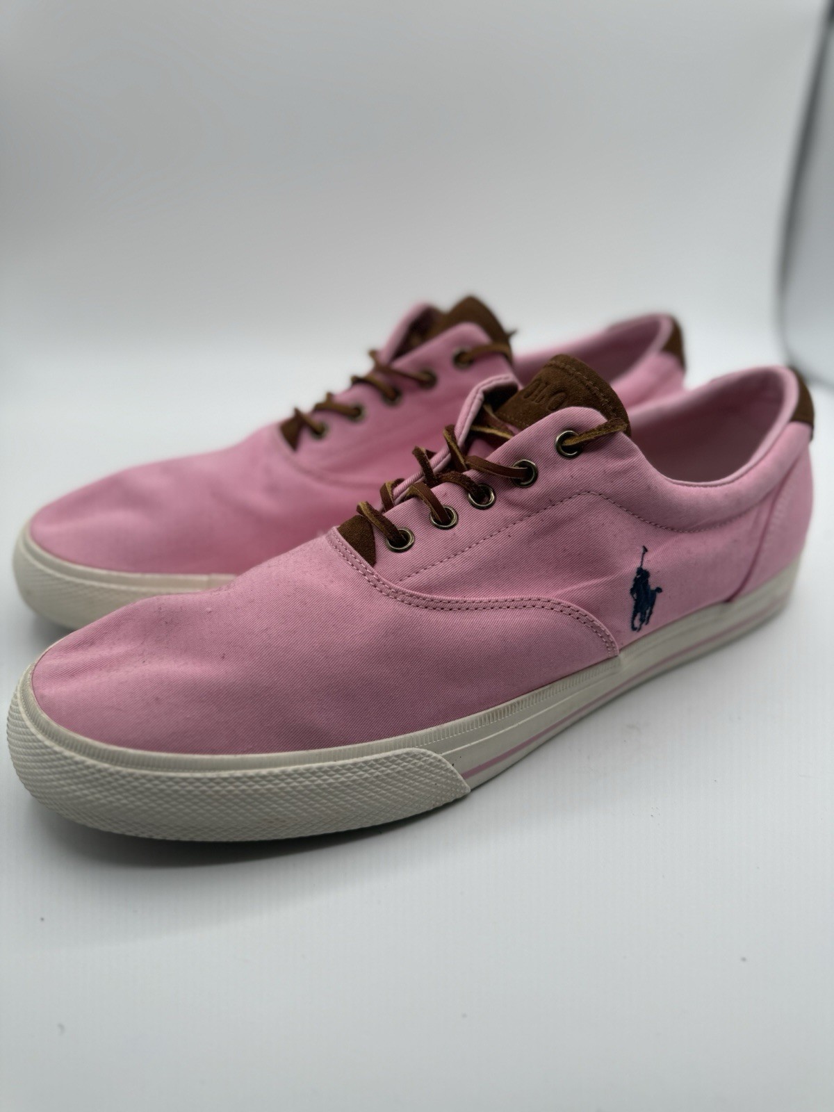 PONY Polo Ralph Lauren Vaughn Sneakers in Tela Rosa Scarpe Casual Uomo Taglia 15D