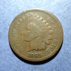 1865 Plain 5 Indian Cent  Good