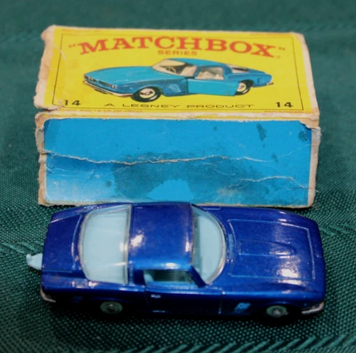 LOT #18 MATCHBOX LESNEY 1/64 TOY CAR  ISO GRIFO #14 + PARTIAL ORIGINAL BOX VG