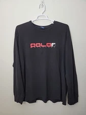 Polo Sport Ralph Lauren Shirt Mens XL Black 2002 Graphic RL67 Vintage