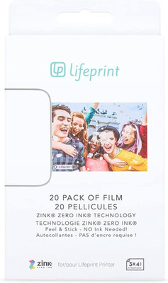 20 Pack of Film for  Augmented Reality Photo and Video Printer. 3X4.5 Zero Ink S