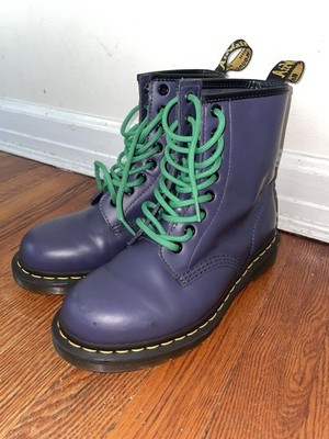 1460 Indigo Dr. Martens Smooth Leather Lace Ups Kids Size 5-5.5 Green Laces